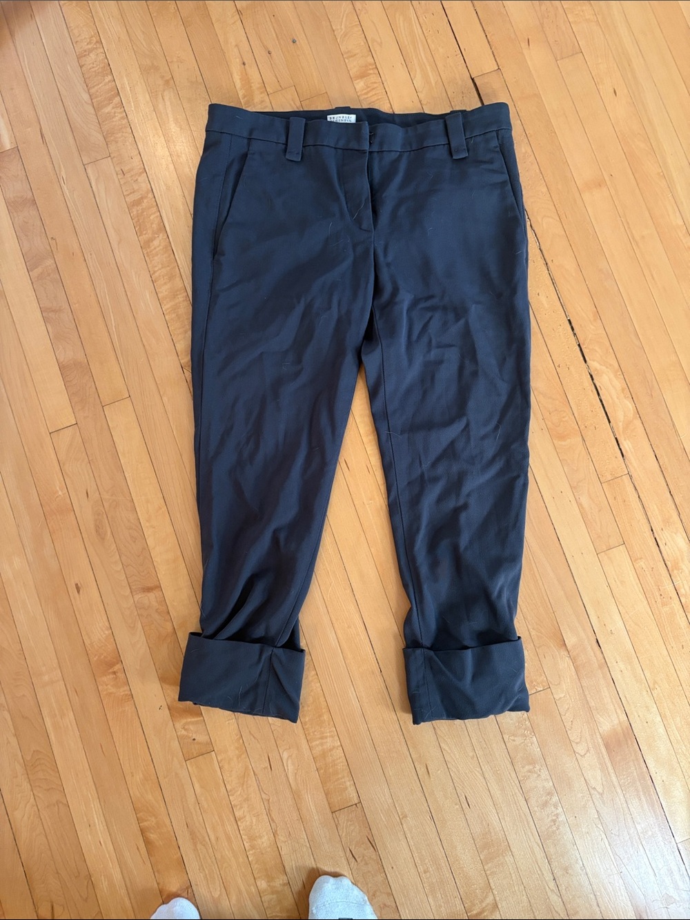 Brunello Cucinelli Gray Slim Cropped Pants